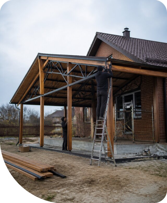 Пристройка навеса к дому и участку в Махачкале под ключ